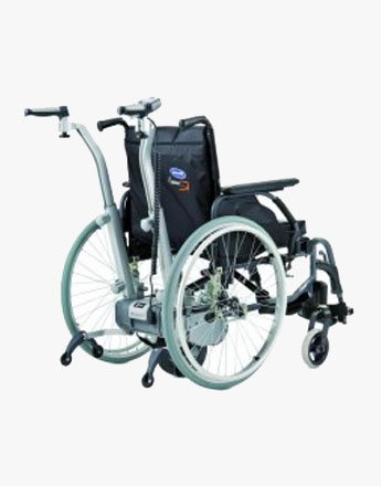 Mietprodukt Rollstuhl standard faltbar mit Viamobil Brems- u. Schiebehilfe