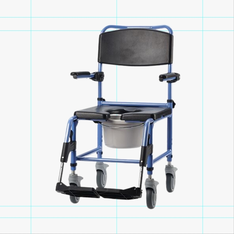 TS-Aqua Dusch- und Toiletten-Rollstuhl, 5 Zoll Lenkrollen